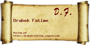 Drabek Fatime névjegykártya